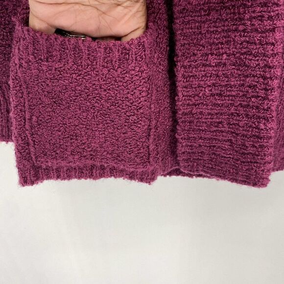 Vintage Le Chois Knit Open Front Cardigan Sweater Boucle Pink Size M - Picture 3 of 11
